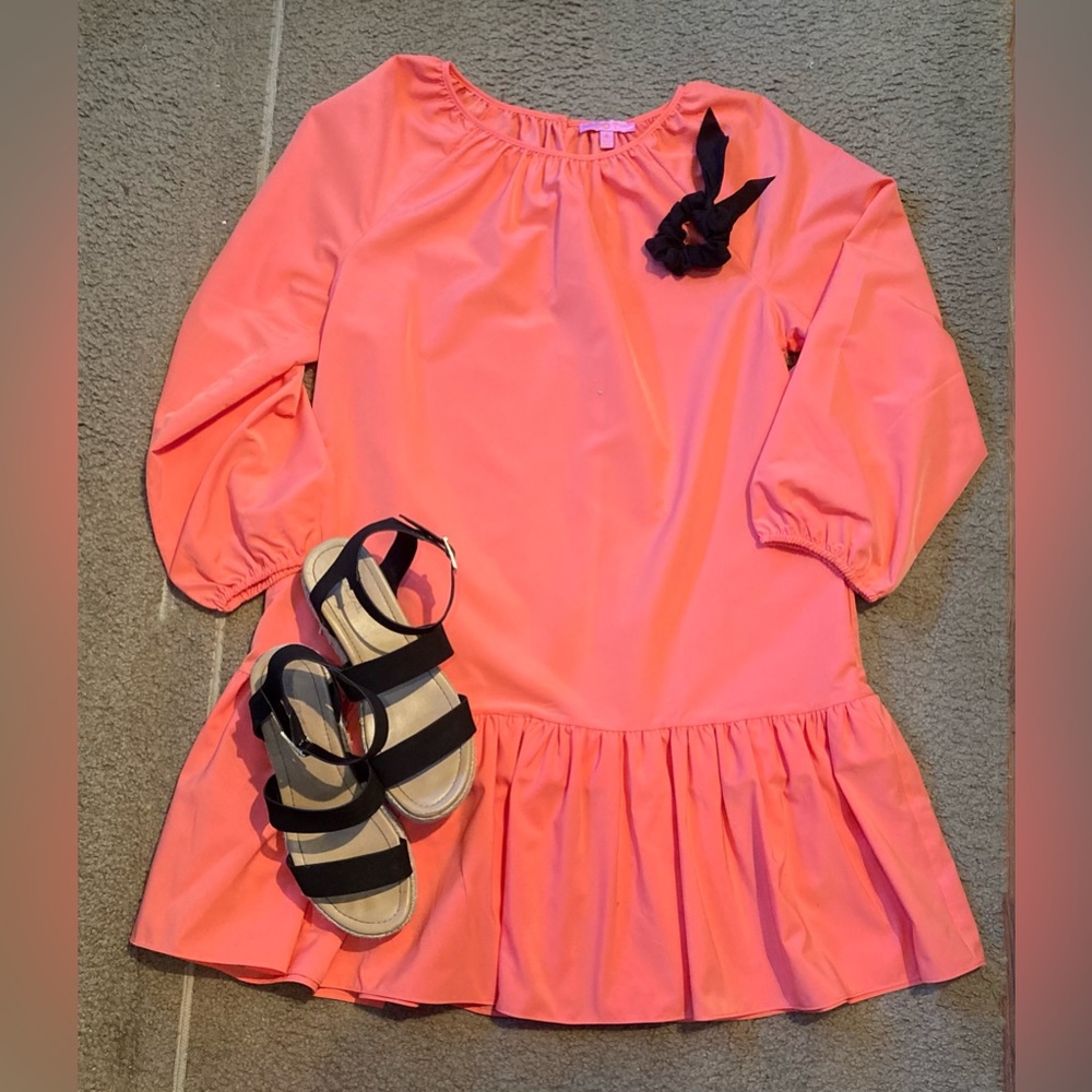 Dillards womens LDT coral flowy shirt size 4